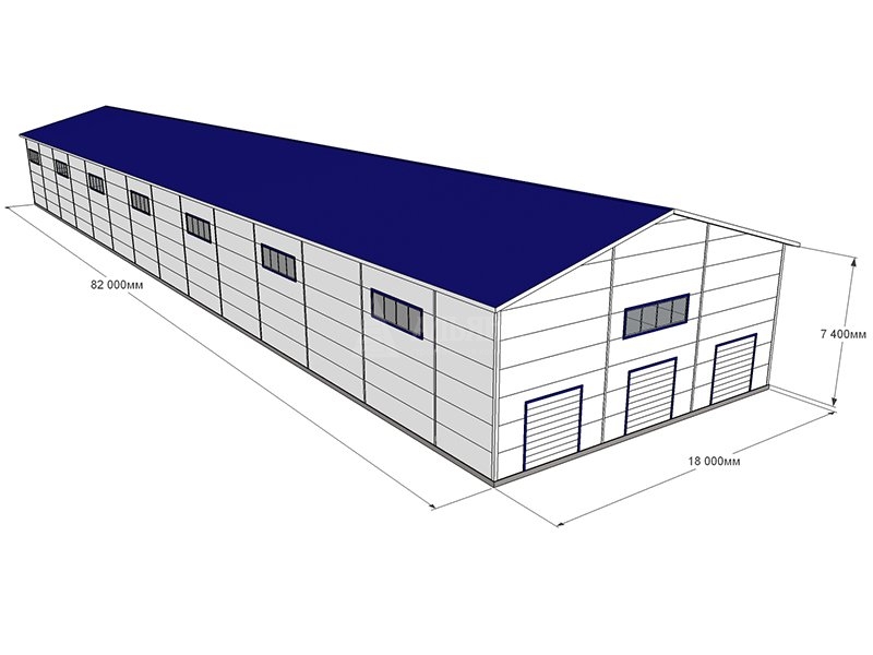 Планировка Производственный цех из сэндвич-панелей -  фото 1