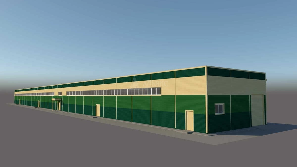 3D визуализация Производственное здание из сэндвич-панелей - фото 10