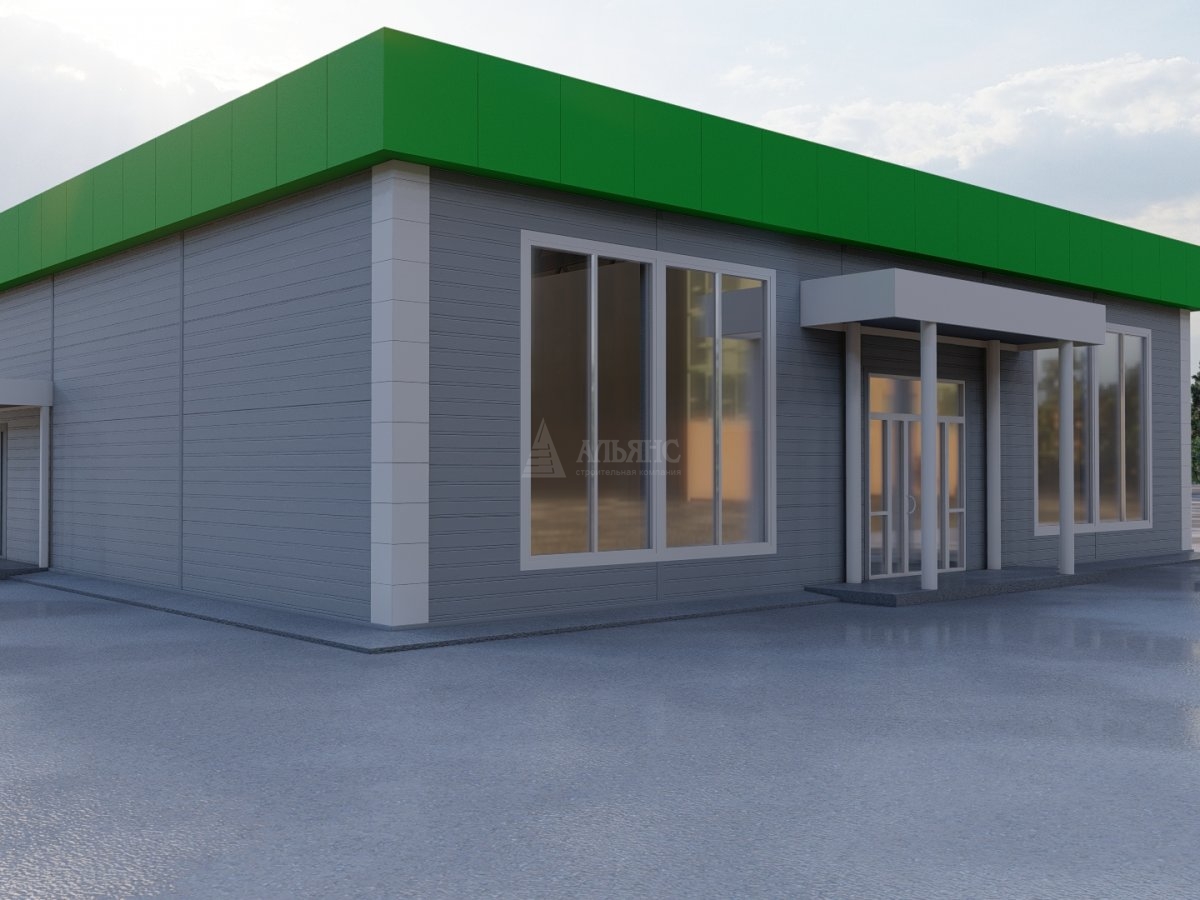 3D визуализация  Магазин продуктов из сэндвич-панелей - фото 4