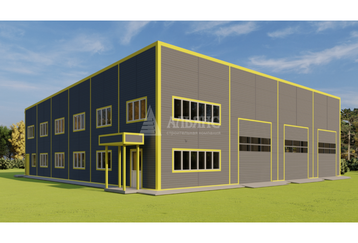 3D визуализация Грузовое СТО из сэндвич-панелей - фото 7